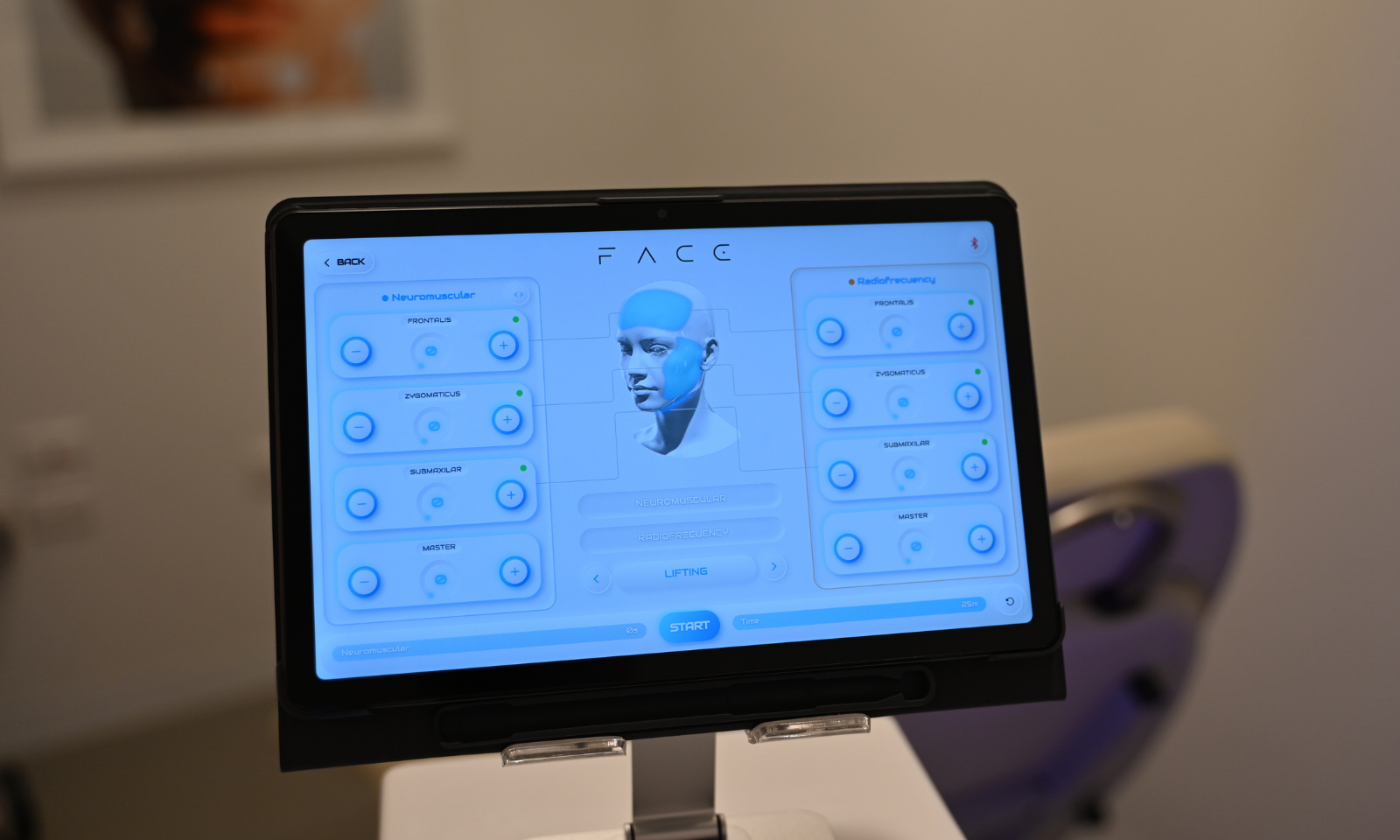Facial treatment shown during a broader medical weight loss consultation